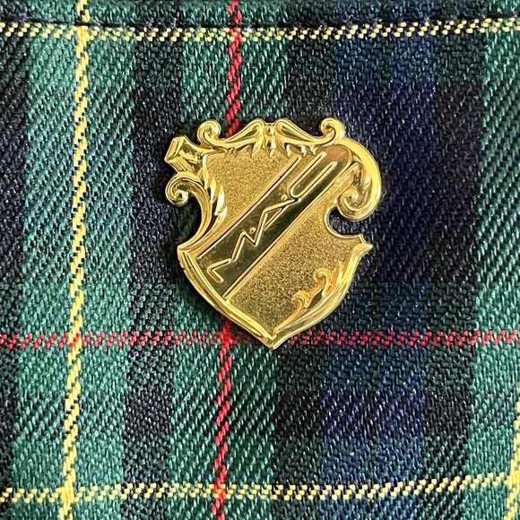 MAC Cosmetics Makeup Bag Tartan Green Red Black Small Square Coin Purse - Picture 3 of 6